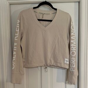 Calvin Klein Beige V-Neck Sweatshirt